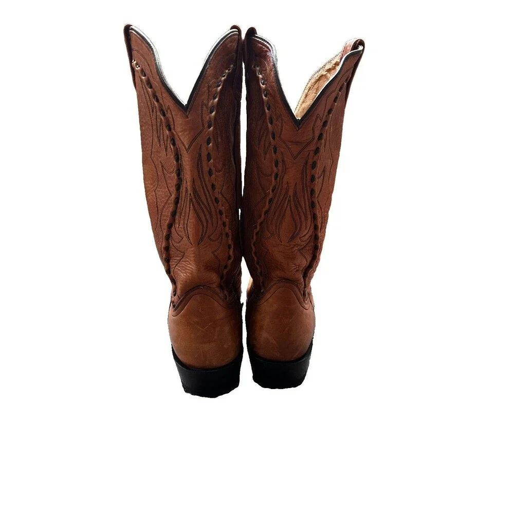 VTG Dan Post Albany Bucklace Leather Cowboy Boots Size 12D